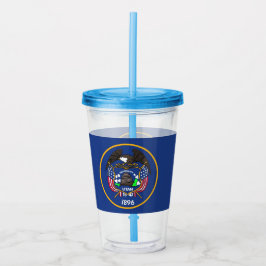 Acrylic Tumbler mit der Flagge von Utah Acryltrinkbecher
