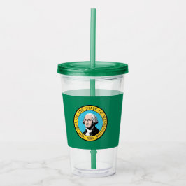 Acrylic Tumbler mit Fahne des Washingtoner Staat Acryltrinkbecher