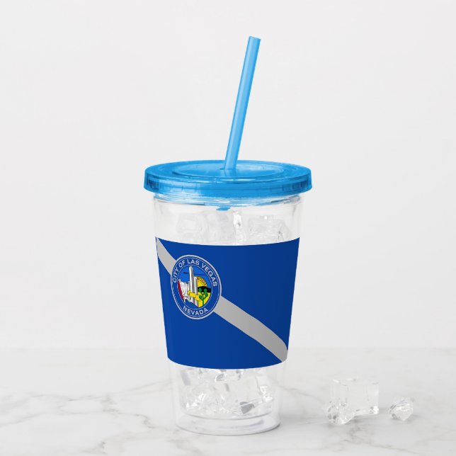 Acrylic Tumbler mit Fahne von Las Vegas Acryltrinkbecher (Rückseite Ice)