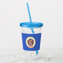 Acrylic Tumbler mit Fahne von Minnesota Acryltrinkbecher