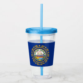 Acrylic Tumbler mit Fahne von New Hampshire Acryltrinkbecher