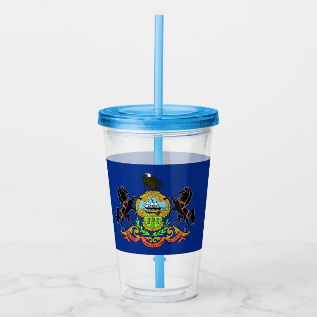 Acrylic Tumbler mit Fahne von Pennsylvania Acryltrinkbecher (Vorderseite)