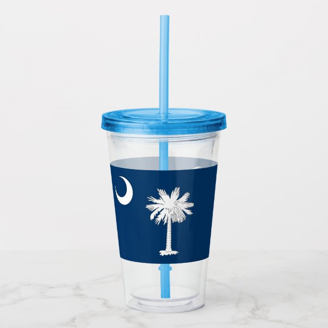 Acrylic Tumbler mit Fahne von South Carolina Acryltrinkbecher (Vorderseite)