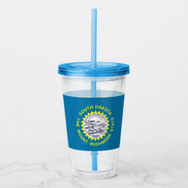 Acrylic Tumbler mit Fahne von South Dakota Acryltrinkbecher