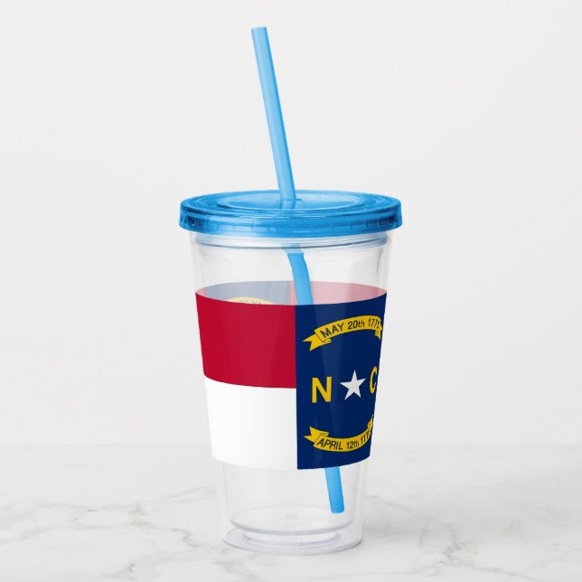 Acrylic Tumbler mit Flagge von North Carolina Acryltrinkbecher (Links)