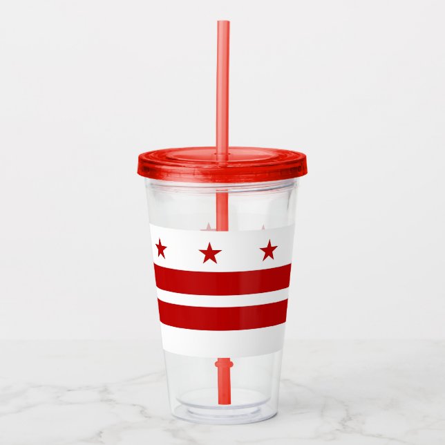 Acrylic Tumbler mit Flagge von Washington DC Acryltrinkbecher (Vorderseite)