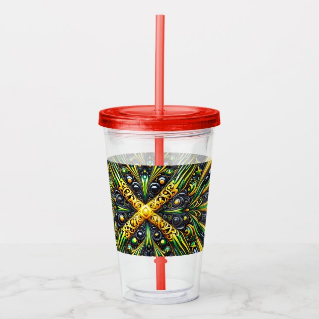 Acrylic Tumbler mit jamaikanischer Farbgestaltung Acryltrinkbecher (Vorderseite)
