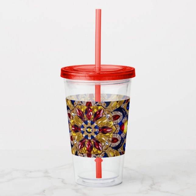Acrylic Tumbler mit kolumbianischer Farbgestaltung Acryltrinkbecher (Vorderseite)