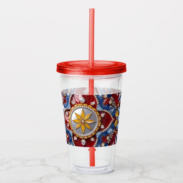 Acrylic Tumbler mit kolumbianischer Farbgestaltung Acryltrinkbecher (Vorderseite)