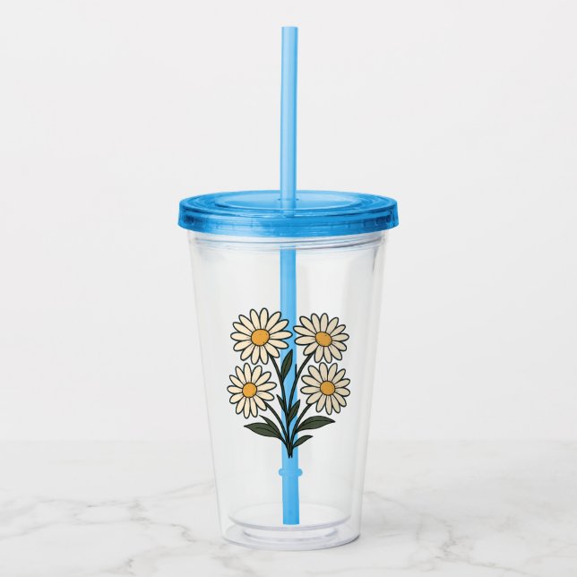 Acrylic tumbler with flowers acryltrinkbecher (Vorderseite)