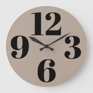 Acrylic Wall Clock - Beige Background Large Number Große Wanduhr