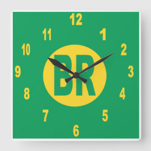 Acrylic Wall Clock, Square BRAZIL Quadratische Wanduhr