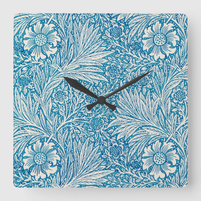 ACRYLIC WALL CLOCK : WILLIAM MORRIS DESIGNS QUADRATISCHE WANDUHR (Vorderseite)