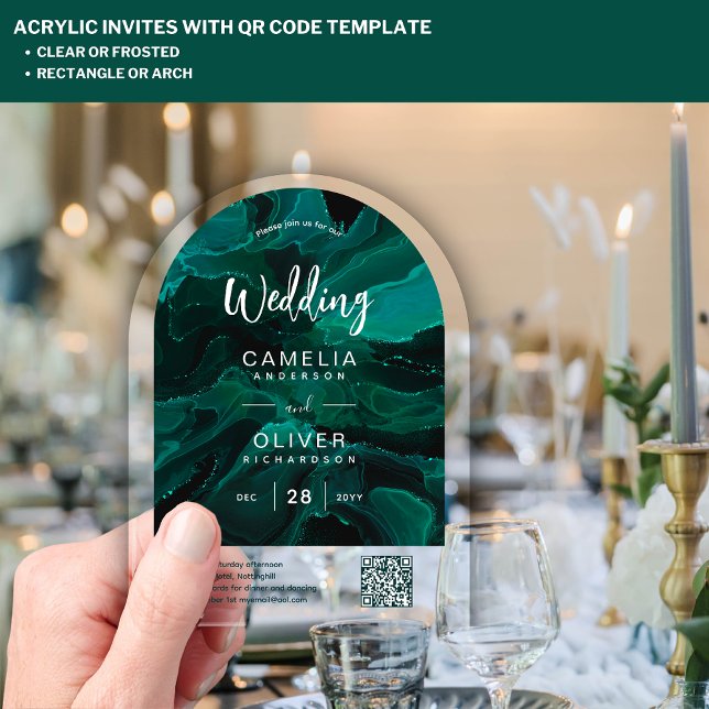ACRYLIC WEDD Emerald Green QR Code UAWG-Website Acryleinladungen (Von Creator hochgeladen)