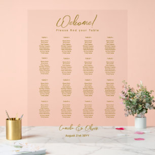 ACRYLIC WEDD Gold Text SITZPLATTE Acrylschild