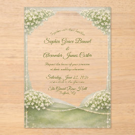 Acrylic Wedding Invitation Elegant Soft Green Acryleinladungen