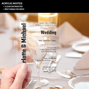 ACRYLIC Wedding lädt BLACK TEXT Bold modern ein Acryleinladungen