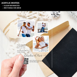 ACRYLIC Wedding lädt FOTO Qr Code UAWG Acryleinladungen
