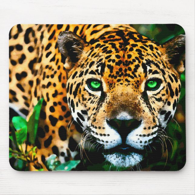 AcrylJaguar-Tier-Kunst Mousepad (Vorne)