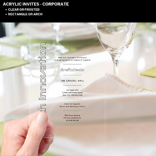 Acrylklare Tech-Innovation Corporate Events Acryleinladungen
