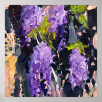Acrylmalerei , blühende Wisteria