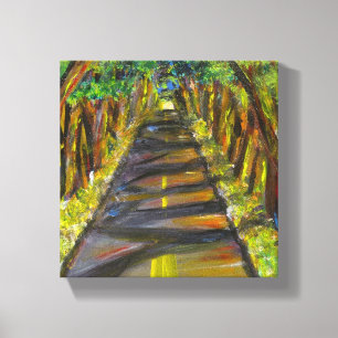 Acrylmalerei eines Tunnels aus Bäumen in Kauai Leinwanddruck