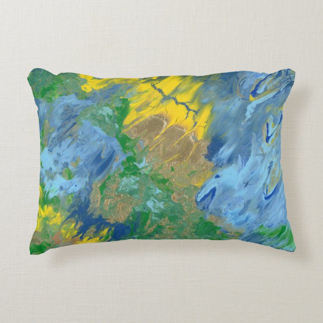 Acrylmalerei "The Three Monsters" Dekokissen (Vorderseite)