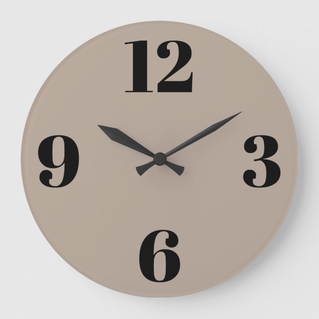 Acrylmauer - Beige Hintergrund Große Wanduhr (Vorderseite)