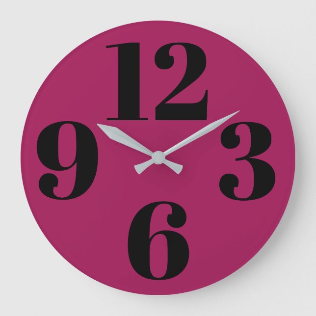 Acrylmauer - in rosa große Zahlen Wanduhr (Vorderseite)