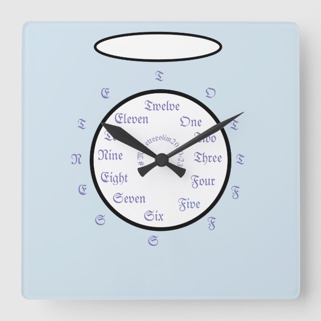 Acrylmauer / Metallbaustein Quadratische Wanduhr (Vorderseite)