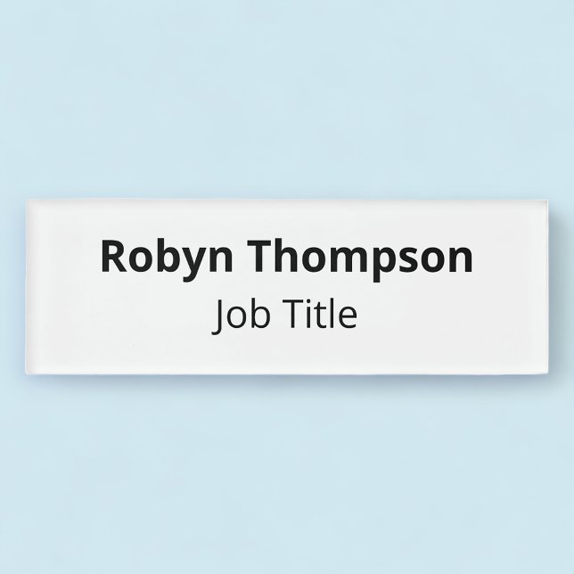 Acrylnamenstempel Magnetisch Minimalistisch Berufl Namenschild (MISOOK Magnetic White Name Tag )