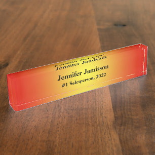 Acrylschreibtisch-Nummernschild, Verkäufer #1 Namensplakette