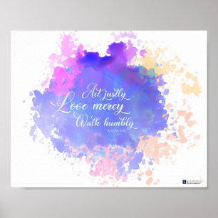 Act Justly Liebe Mercy Walk Humbly (Micah 6:8) Poster