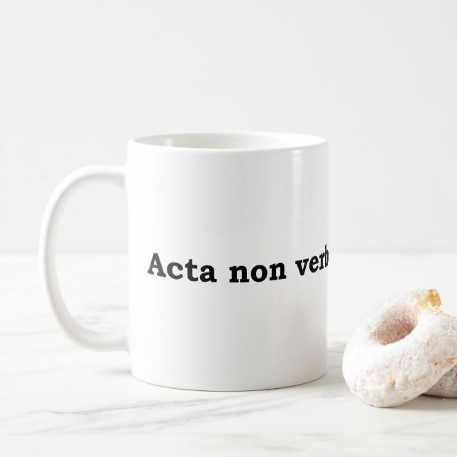 Acta non verba kaffeetasse (Mit Donut)