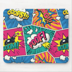 Action Comic Soundeffekte - Pop Art Schreibtischma Mousepad