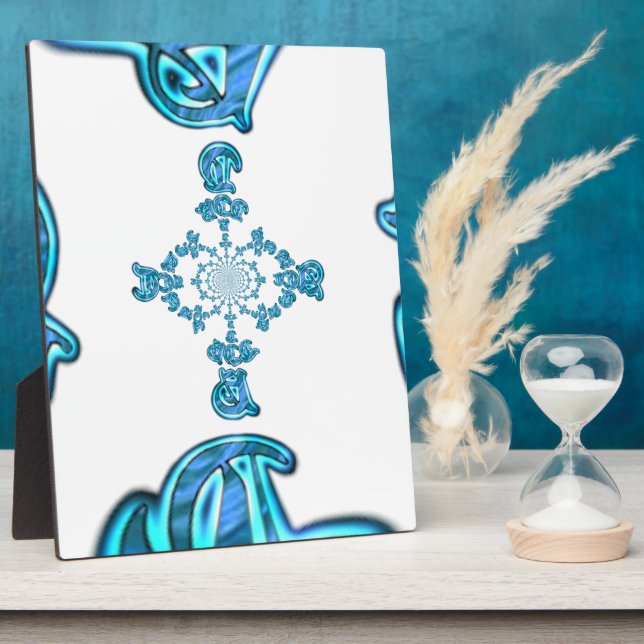 Action Cyan Aquamarine Abstrakte Graffiti Art Prin Fotoplatte (Seite)