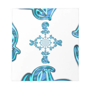 Action Cyan Aquamarine Abstrakte Graffiti Art Prin Notizblock