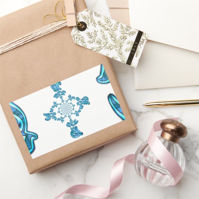 Action Cyan Aquamarine Abstrakte Graffiti Art Prin Rechteckiger Aufkleber (Schenken)