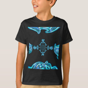 Action Cyan Aquamarine Abstrakte Graffiti Art Prin T-Shirt