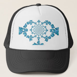 Action Cyan Aquamarine Abstrakte Graffiti Art Prin Truckerkappe