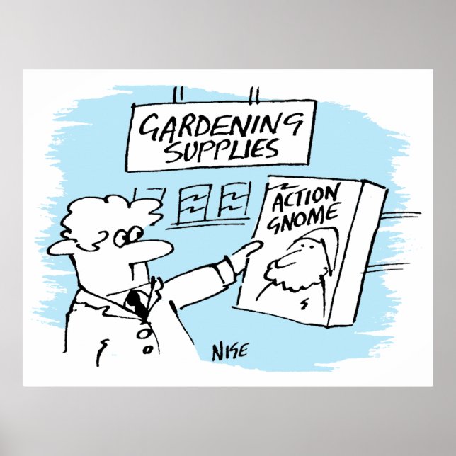 Action Gnome im Gartencenter Poster (Vorne)
