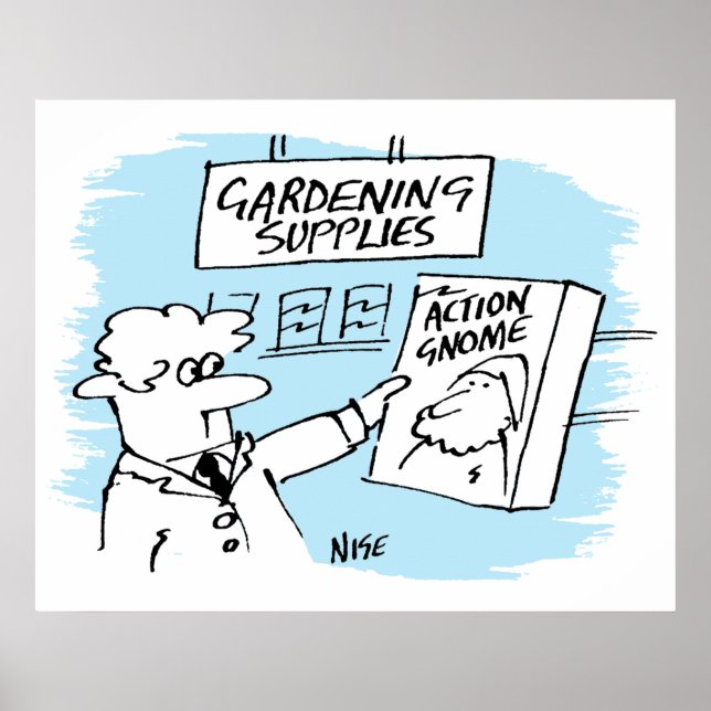 Action Gnome im Gartencenter Poster (Vorne)