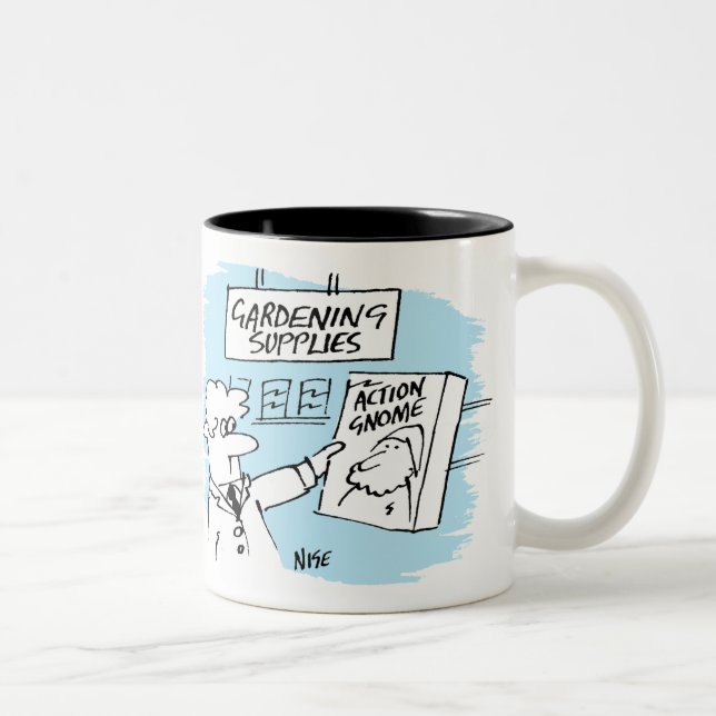 Action Gnome im Gartencenter Zweifarbige Tasse (Rechts)