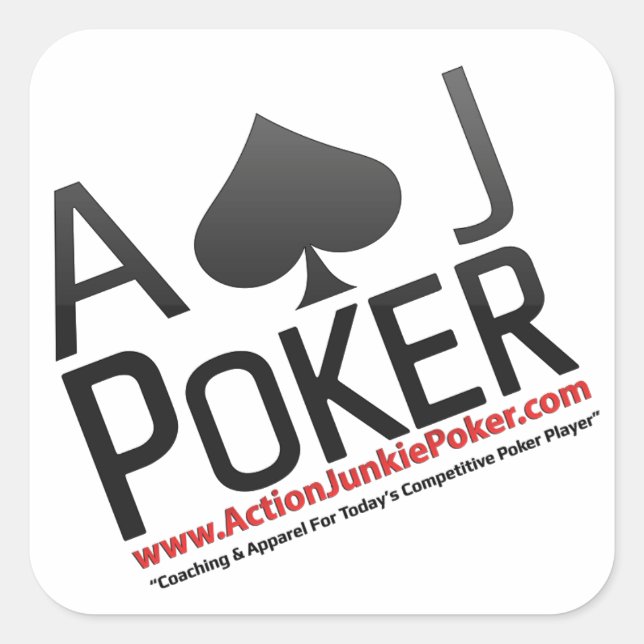 Action Junkie Poker Quadratischer Aufkleber (Vorderseite)