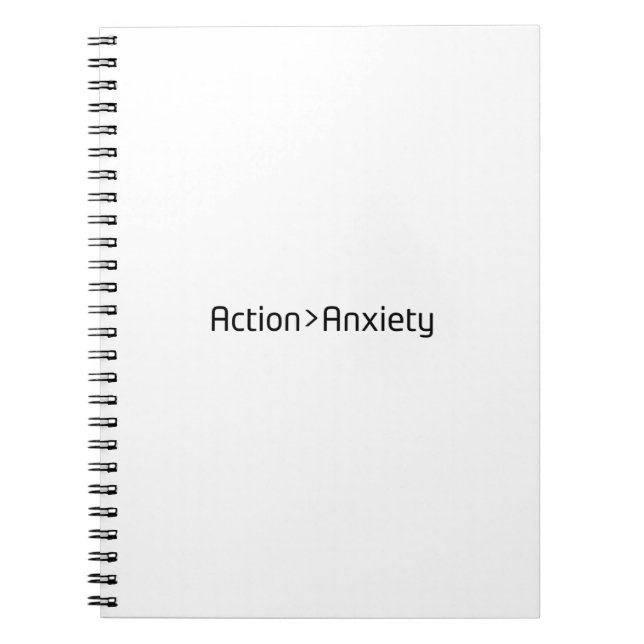 Action Over Anxiety Minimalist Spiral Notebook Notizblock (Vorderseite)