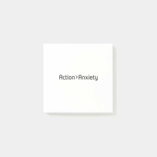 Action Over Anxiety Minimalistische Post-It-Notize Post-it Klebezettel (Vorderseite)