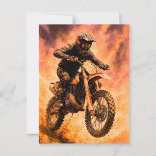 Action Packed Dirt Bike Rider Postkarte