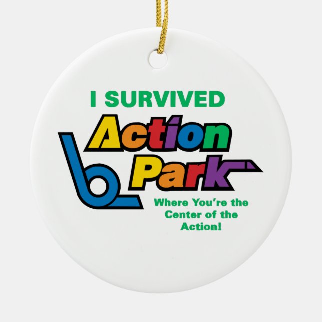 Action Park Survivor Keramik Ornament (Vorne)