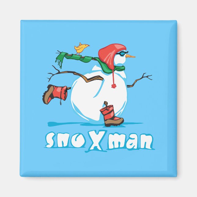 Action Snowman Magnet (Vorne)
