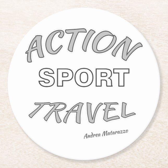 Action Sport Travel Runder Pappuntersetzer (Vorderseite)